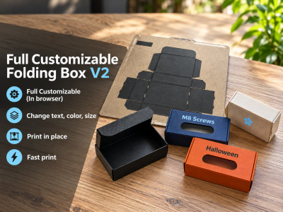 Full Customize Folding box V2 3D model