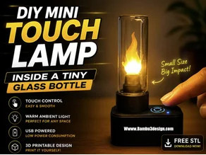 DIY Mini Touch Lamp inside a tiny glass bottle 3D model