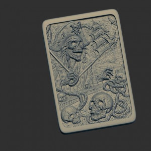Pirate Captain Skeleton 3D Relief 3D model