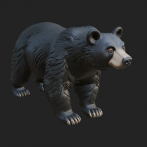 Black Bear Statue Design 1 - 3D Print Model 3D model