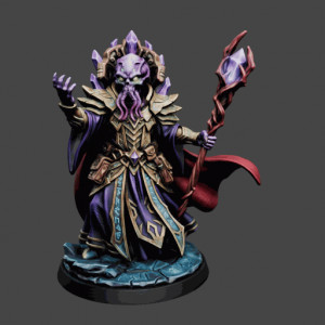 Exalted Alien Wizard King Miniature 3D model