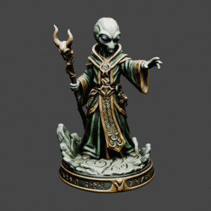 Evil Gray Alien Summoner Miniature 3D model