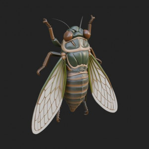 Cicada Statue Design 2 - 3D Print Model 3D model