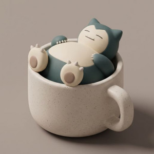 Snorlax in a mug 3D model