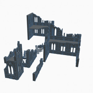 grimdark terrain set 3D model