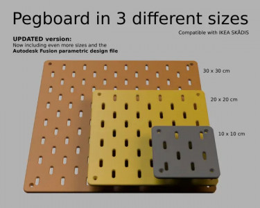 Pegboard in 3 different sizes 3D model