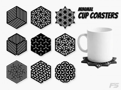 Minimal Cup Coasters 3D model