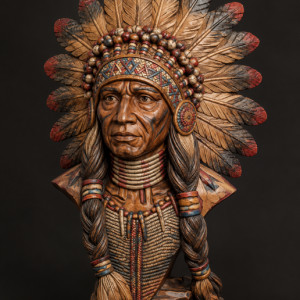 Native American Chief Bust 3D model