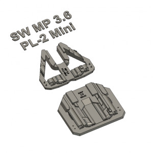 Smith & Wesson M&P 9 / 40 (3.6" Subcompact / Compact) - Olight PL-Mini 2 Valkyrie Split Mold 3D model