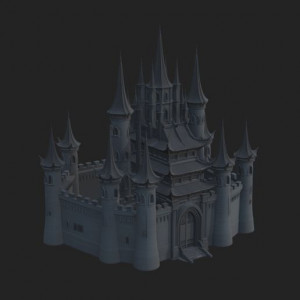 Dark Gothic Castle Design 1 - 3D Print Model 3D model