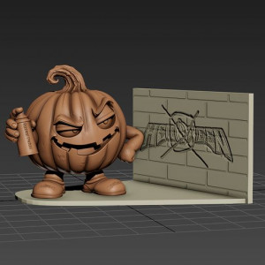 While Pumpunk protests the Halloween holiday 3D model