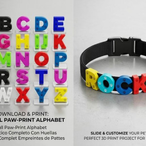 Letras para collar de perro 3D model