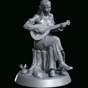 Wood Elf Bard Pose 1 3D model