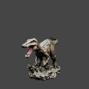 Long Dinosaur Miniature 3D model