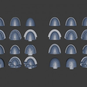 Wolf shoulder pads 3D model