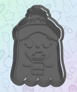 Fall Ghost with Beanie Cookie Cutter 3D model