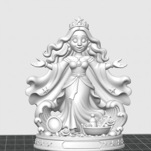 Iemanjá Cute / Chibi 3D — Rainha do Mar 3D model