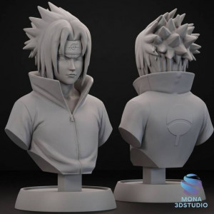 Sasuke Uchiha Bust - 3D Printable Model Presupported 3D model
