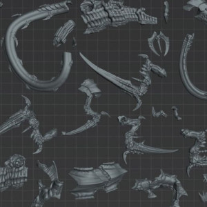 terrifying red space snake 3D model