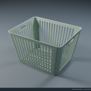 Vertical Rib Nesting Basket - Solid + Open Base | STL + 3MF 3D model