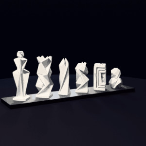 Origami Chess Set 3D model