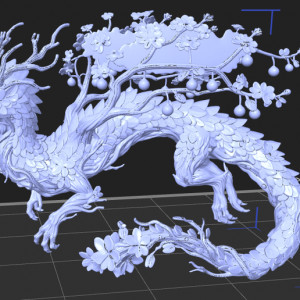 Cherry Blossom Dragon 3D model