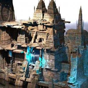 Sci fi Techno gate pyramids 12 3D model