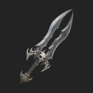 Twin Clawed Glaive Pair Model Design 3 - 3D Print Model 3D model