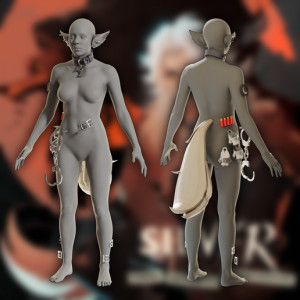 Silver cosplay kit  props 3D model