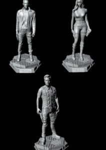 Dark Matter 2015 Character Statues 3D model