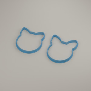 Round Cat Face Cookie Cutter 3D model