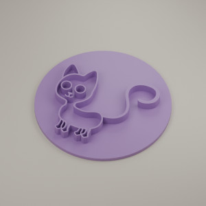 Cat Cookie Stamp 3D model