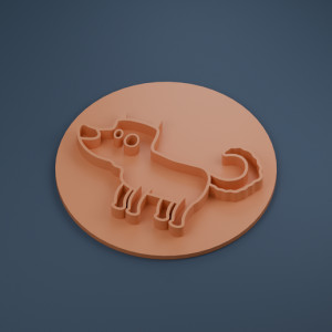 Dog Cookie Stamp 3D model
