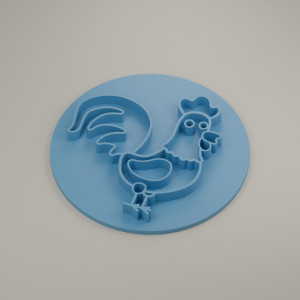 Rooster Cookie Stamp 3D model