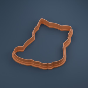 Rounded Sitting Cat Cookie Cutter 3D model