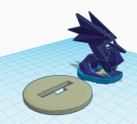 Young dragon D&D Mini (50 MM base Flatminis compatible) 3D model