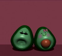LOVE AVOCADO COUPLE 3D model