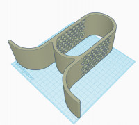 Headphone stand with hexagon pattern 3D model