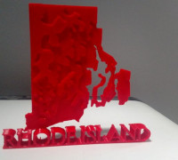 Rhode Island Topographical Map 3D model