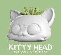 Kitty Head Plant Pot 3D model