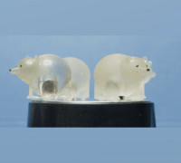 Two fridge magnets in bear shape 3D model