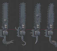 Retro Renegade Chainswords 3D model