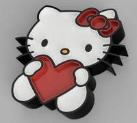 HELLO KITTY LED LAMP 3D model