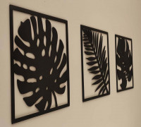Leaves decorative triptych 3D model