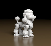poodle dog, flexi 3D model