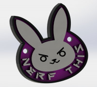Overwatch D-Va Rabbit keychain 3D model