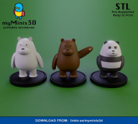 We Bare Bears Miniatures | 3D print models. 3D model