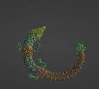 Articulated forest dragon 3D model