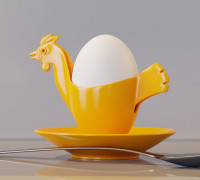 Egg Cup Hen Design 3D model