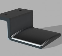 Under Desk Headphone Hanger Bracket 3D model